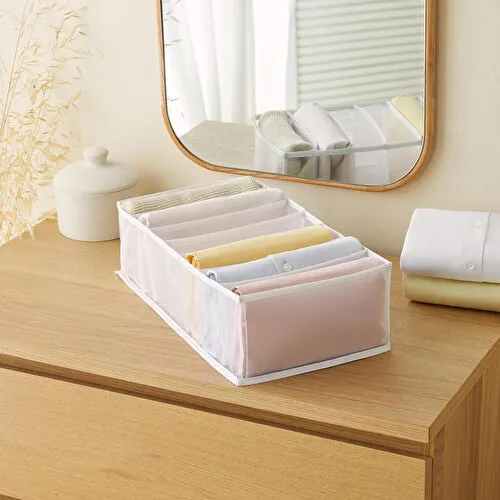 Ocean Home Textile 7 Bölmeli Beyaz Renk File Çekmece Düzenleyici 22 X 41,5 X 12 Cm