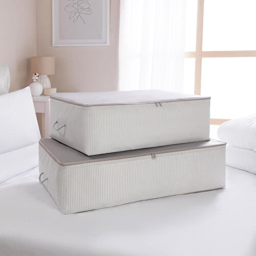 Ocean Home Textile 2'li Gri Renk Stuff & Things Baza Altı Hurç Set