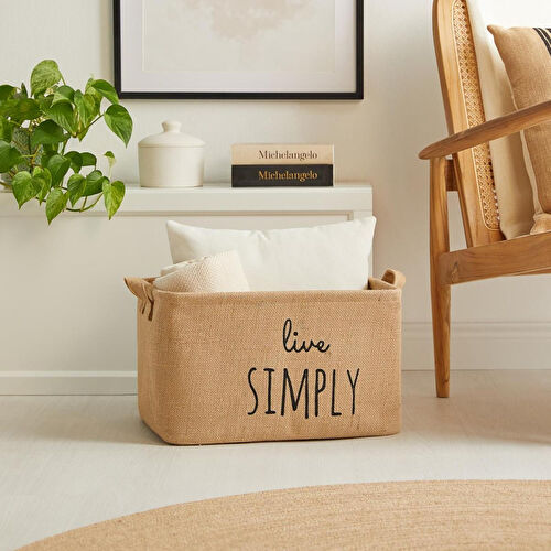 Ocean Home Textile Live Simply Jüt Sepet 42 X 31 X 25 Cm