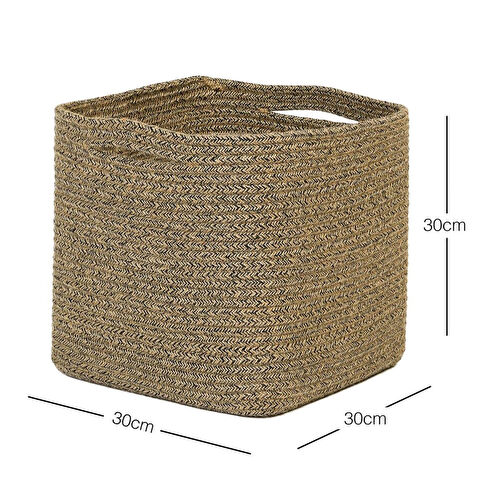 Ocean Home Textile Siyah Kırçıllı Jüt Halat Sepet 30 X 30 X 30 Cm