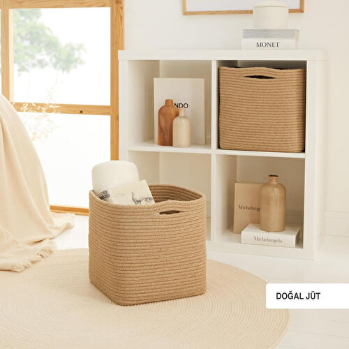 Ocean Home Textile Jüt Sepet 30 X 30 X 30 Cm