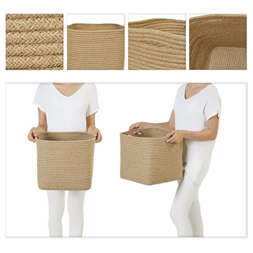 Ocean Home Textile Jüt Sepet 30 X 30 X 30 Cm