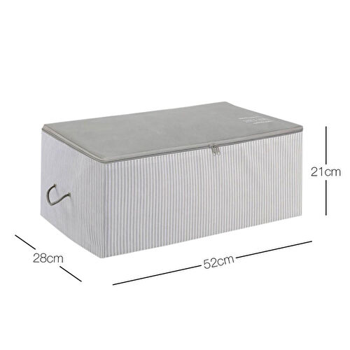 Ocean Home Textile Orta Boy Gri Çizgili Stuff & Things Hurç 52 X 28 X 21 Cm