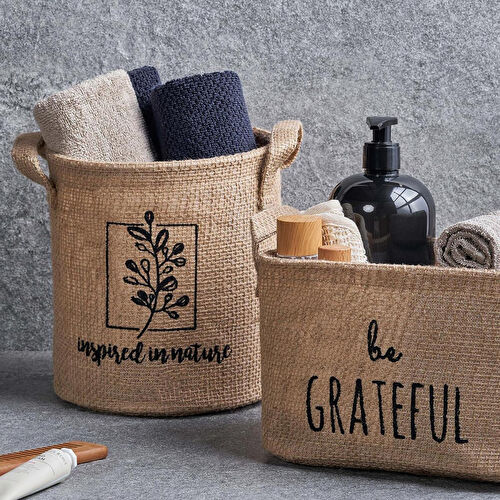 Ocean Home Textile Inspred In Nature Jüt Sepet 20 X 20 Cm