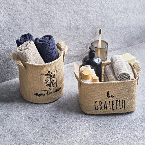 Ocean Home Textile 2'li Jüt Sepet Set