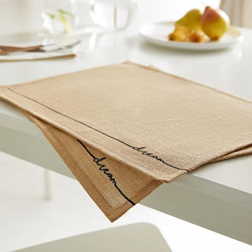 Home Wave Ocean Home Textile 6'lı Dream Jüt Amerikan Servis Seti 45 X 35 Cm
