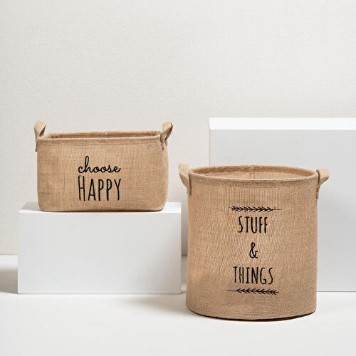 Ocean Home Textile 2'li Jüt Sepet Set