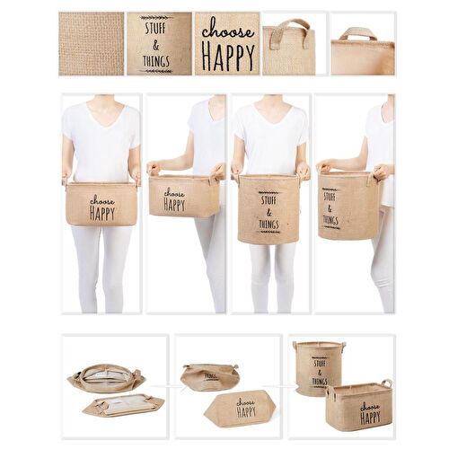 Ocean Home Textile 2'li Jüt Sepet Set