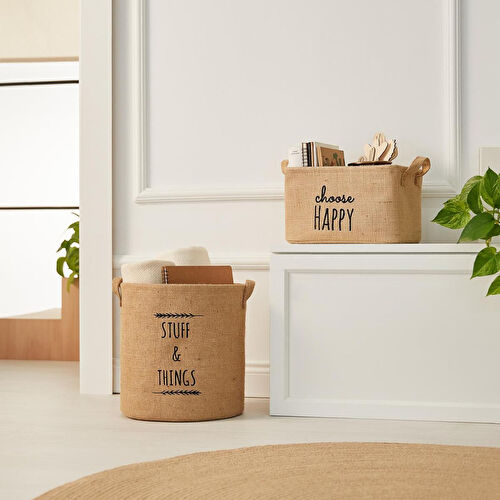 Ocean Home Textile 2'li Jüt Sepet Set