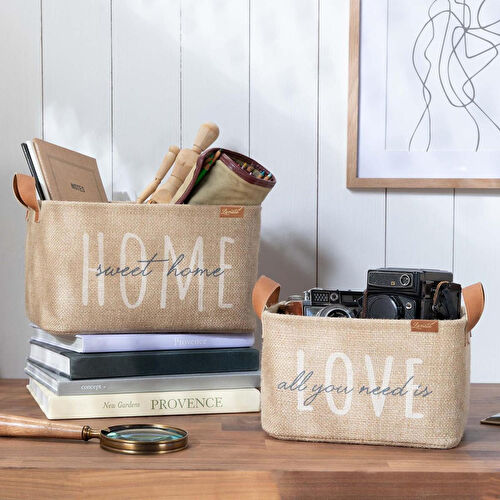 Ocean Home Textile 2'li Astarlı Jüt Sepet Set