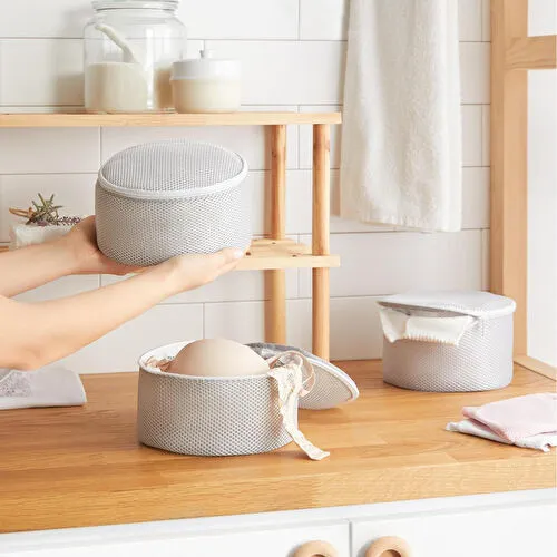 Ocean Home Textile 3'lü Gri Renk İç Çamaşırı Yıkama Filesi Set