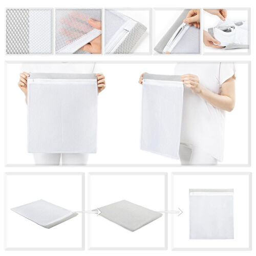 Ocean Home Textile 3'lü Gri Renk Ayakkabı Yıkama Filesi Set