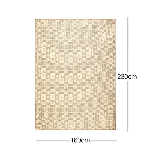 Ocean Home Textile Ekru Renk Karo Desenli Jüt Halı Kilim 160 X 230 Cm