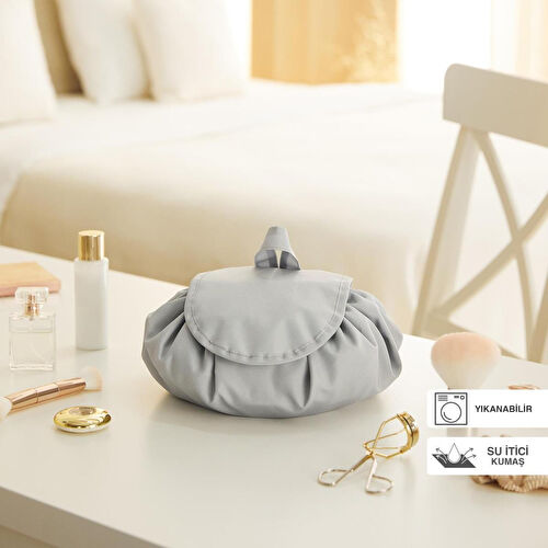 Ocean Home Textile Fonksiyonel Su İtici Leke Tutmaz Kumaş Düzenleyici Seyahat Tipi Makyaj Çantası Ø 50 Cm