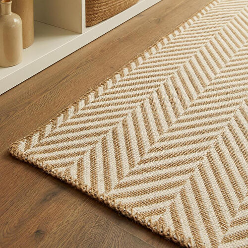 Ocean Home Textile Ekru Renk Balıksırtı Jüt Paspas 50 X 70 Cm