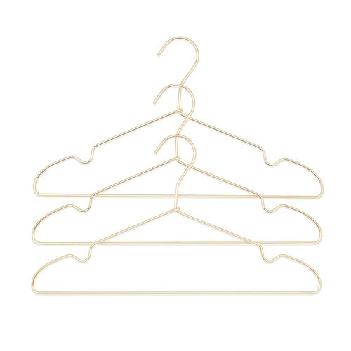 Ocean Home Textile 3'lü Altın Renk Metal Giysi Askısı 22 X 41 X 0.4 Cm