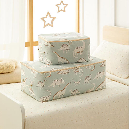 Ocean Home Textile 2'li Çocuk Odası Dinozor Hurç Set 1 Adet 30 X 22 X 18 / 1 Adet 52 X 28 X 21 Cm