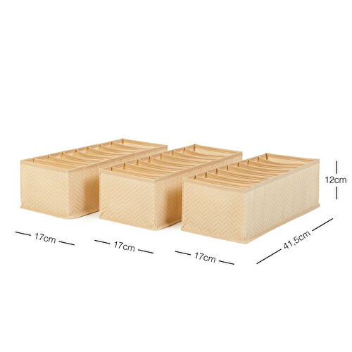 Ocean Home Textile 3'lü 8 Bölmeli Bej Balıksırtı Çekmece Düzenleyici Set Ocean Home Textile 3'lü 8 Bölmeli Bej Balıksırtı Çekmece Düzenleyici Set