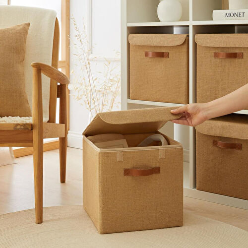 Ocean Home Textile 3'lü Jüt Kapaklı Kutu Set