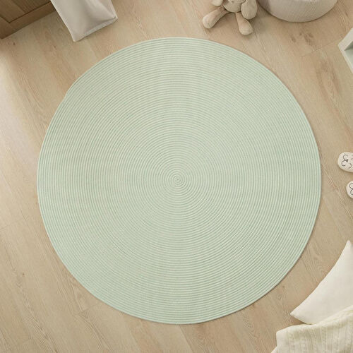 Ocean Home Textile Yıkanabilir Mint Kırçıllı Pamuklu Halı Kilim Ø 120 Cm
