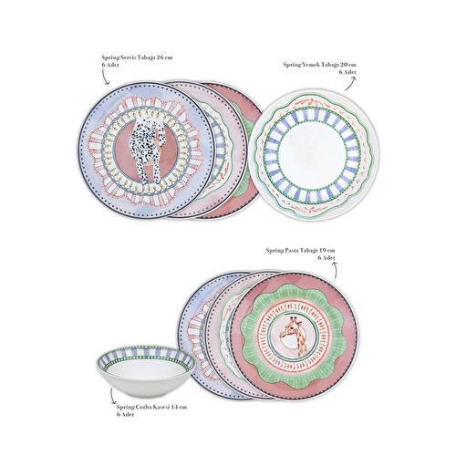 The Mia Spring 6 Kişilik Yemek Takımı 24 Parça Set 1 The Mia Spring 6 Kişilik Yemek Takımı 24 Parça Set 1