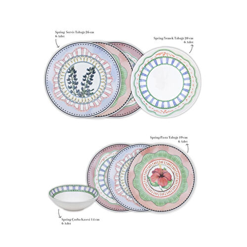 The Mia Spring 6 Kişilik Yemek Takımı 24 Parça Set 2 The Mia Spring 6 Kişilik Yemek Takımı 24 Parça Set 2