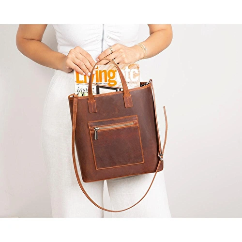 Bloominbag Bloomtote Valetto Terracotta Hakiki Deri Omuz Çantası / Tote Bag Bloominbag Bloomtote Valetto Terracotta Hakiki Deri Omuz Çantası / Tote Bag