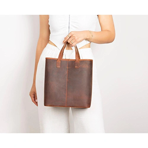 Bloominbag Bloomtote Valetto Terracotta Hakiki Deri Omuz Çantası / Tote Bag Bloominbag Bloomtote Valetto Terracotta Hakiki Deri Omuz Çantası / Tote Bag