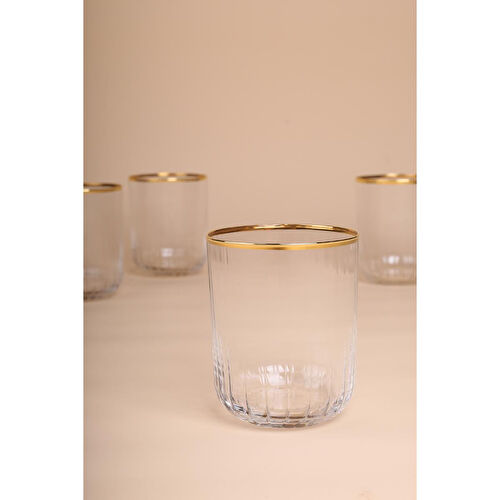 Rakle Adore Gold 4'lü Su Bardağı Seti 350 Cc