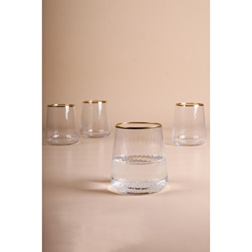 Rakle Premium Gold 4'lü Su Bardağı Seti 420 Cc