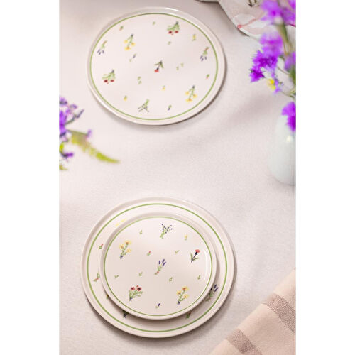 Rakle Botanical Seramik 4'lü Pasta Tabağı Seti 20 Cm
