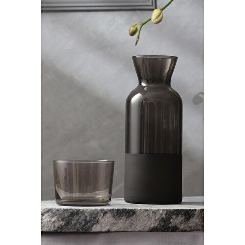 Rakle Matte Bardaklı Sürahi Siyah 700 Cc