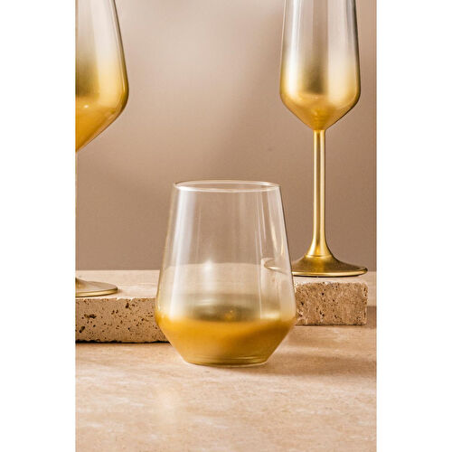 Rakle Glow 4'lü Su Bardağı Seti Altın 425 Cc