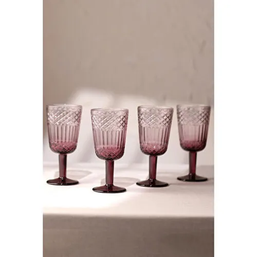 Rakle Vega 4'lü Kadeh Seti Bordo 280 Cc