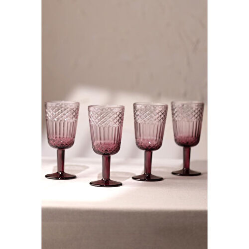 Rakle Vega 4'lü Su Kadehi Seti Bordo 280 Cc