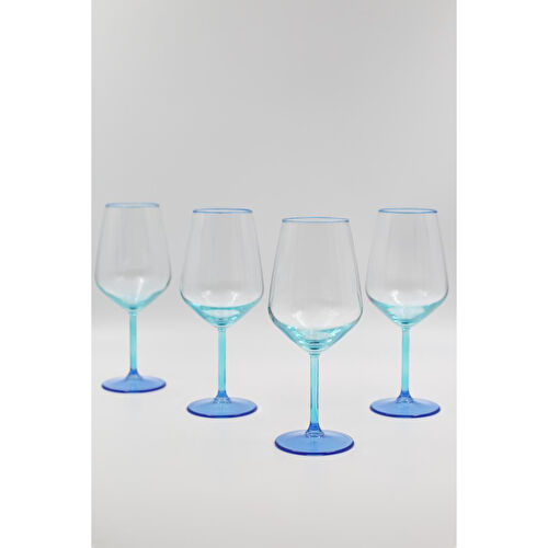 Rakle Marsilya 4'lü Su Kadehi Seti Mavi-turkuaz 490 Cc