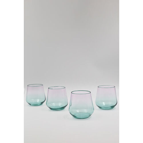 Rakle Marsilya 4'lü Viski Bardağı Seti Pembe-yeşil 345 Cc