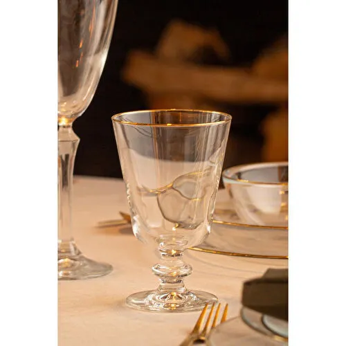 Rakle Pure Altın Yaldızlı 4'lü Ayaklı Bardak Seti 280 Cc