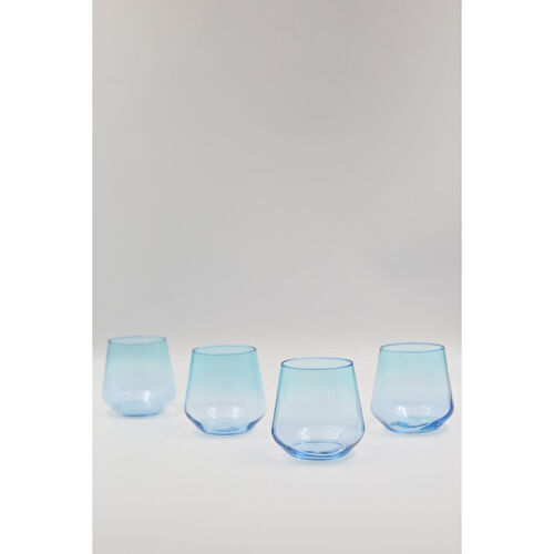Rakle Marsilya 4'lü Viski Bardağı Seti Mavi-turkuaz 345 Cc