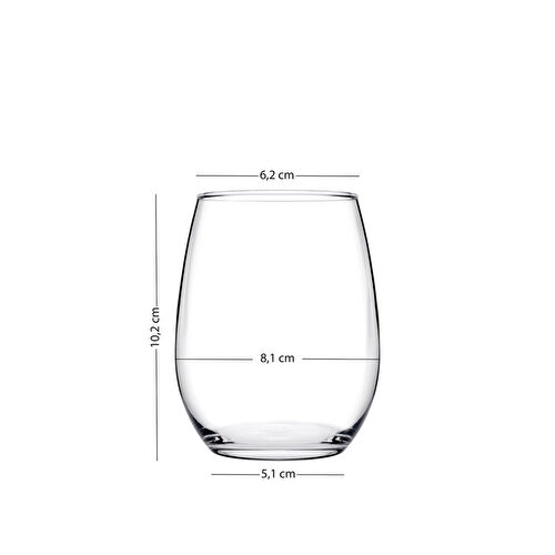 Rakle Astoria Kristalin Cam 4'lü Su Bardağı Seti 350 Cc