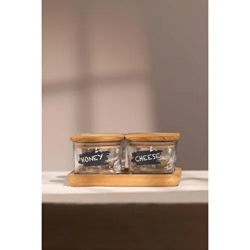 Rakle Siena Bambu Kare Tablalı 4'lü Kahvaltı Seti 220 Cc