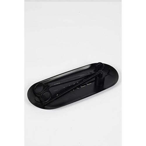 Rakle Mum Bakım Seti Makas Mum Söndürücü 4 Parça Siyah