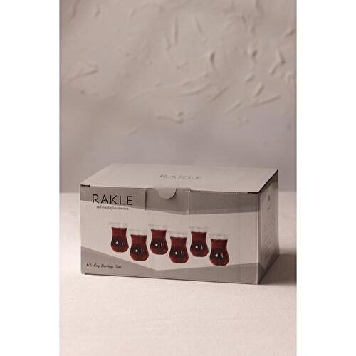 Rakle Pure Altın Yaldızlı İthal İnce 6'lı Çay Bardağı Seti 120 Cc
