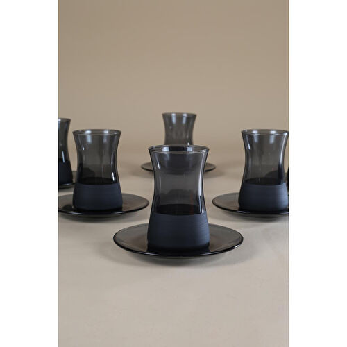 Rakle Matte 12 Parça Çay Seti Siyah 170 Cc