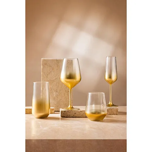 Rakle Glow 4'lü Kadeh Seti Altın 490 Cc