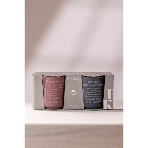 Rakle Motivasyon 2'li Kupa Seti Füme-mürdüm 246 Cc