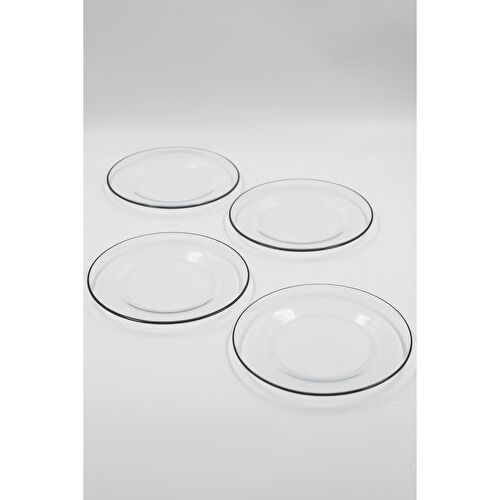 Rakle Pure Black 4'lü Pasta Tabağı Seti 19 Cm