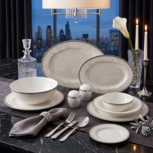Royal Canterbury Milada Platinum 55 Parça Yemek Takimi