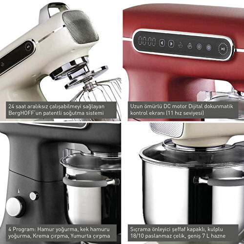Berghoff Gem Retro 7 L Kırmızı Artisan Yüksek Performans Stand Mikser Kma0168 Berghoff Gem Retro 7 L Kırmızı Artisan Yüksek Performans Stand Mikser Kma0168