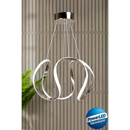 Luna Lighting Deluxe Krom Kaplama Metal Led Sarkıt Avize Beyaz Işık